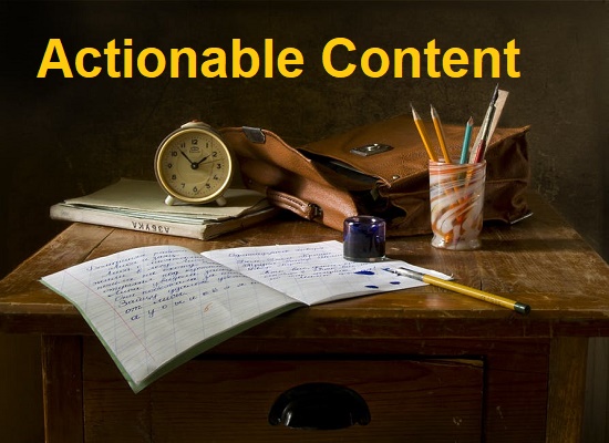 write actionable content and Readable Content