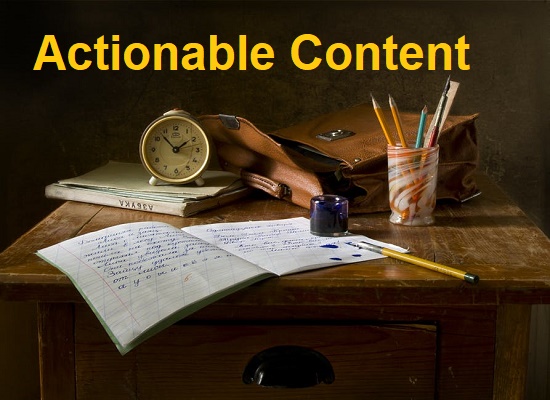 write actionable content and Readable Content
