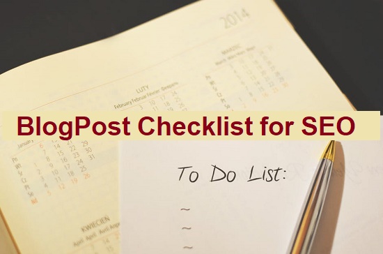 Blogpost Checklist for SEO