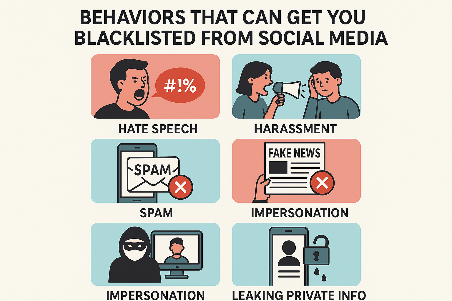 Blacklisted Social Media Activities