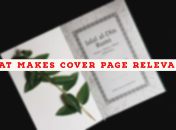 What Makes Cover Page Relevant & Necessary?