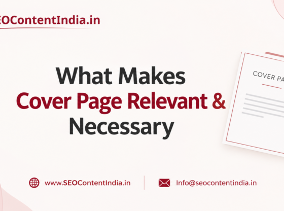 What Makes Cover Page Relevant & Necessary
